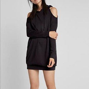 EXPRESS Cold Shoulder hooded Sweatshirt Dress